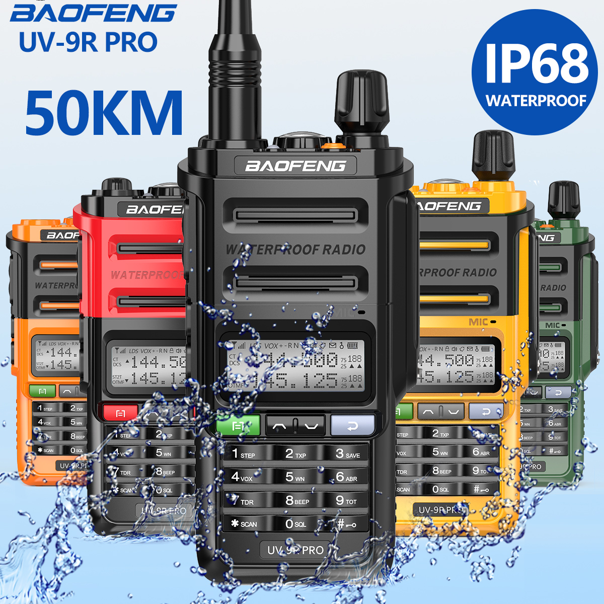 Baofeng UV9R PRO IP68 Waterproof Dual Band Ham Radio Long Range Walkie