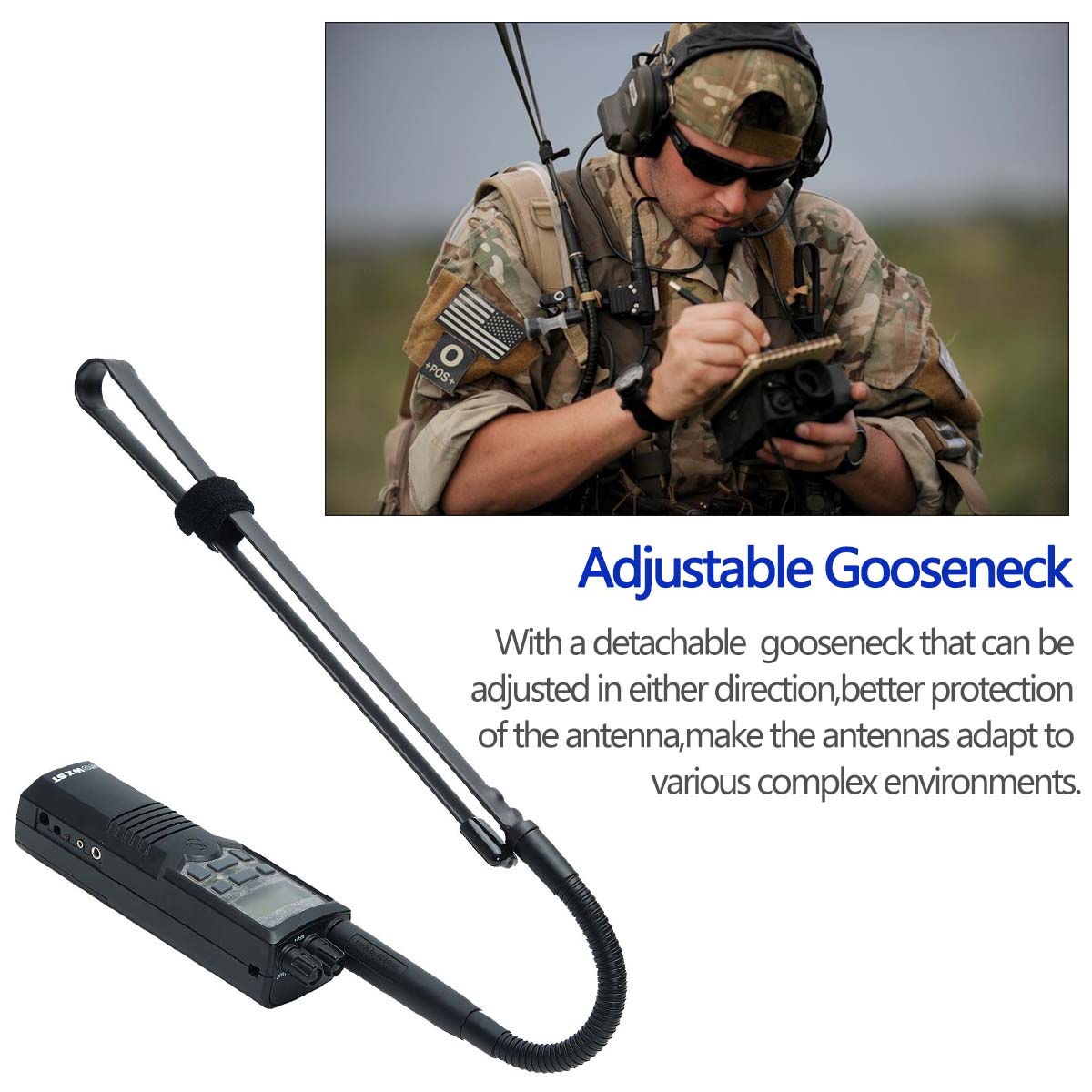 CB Radio 27Mhz BNC Gooseneck Tactical Foldable Antenna for Cobra