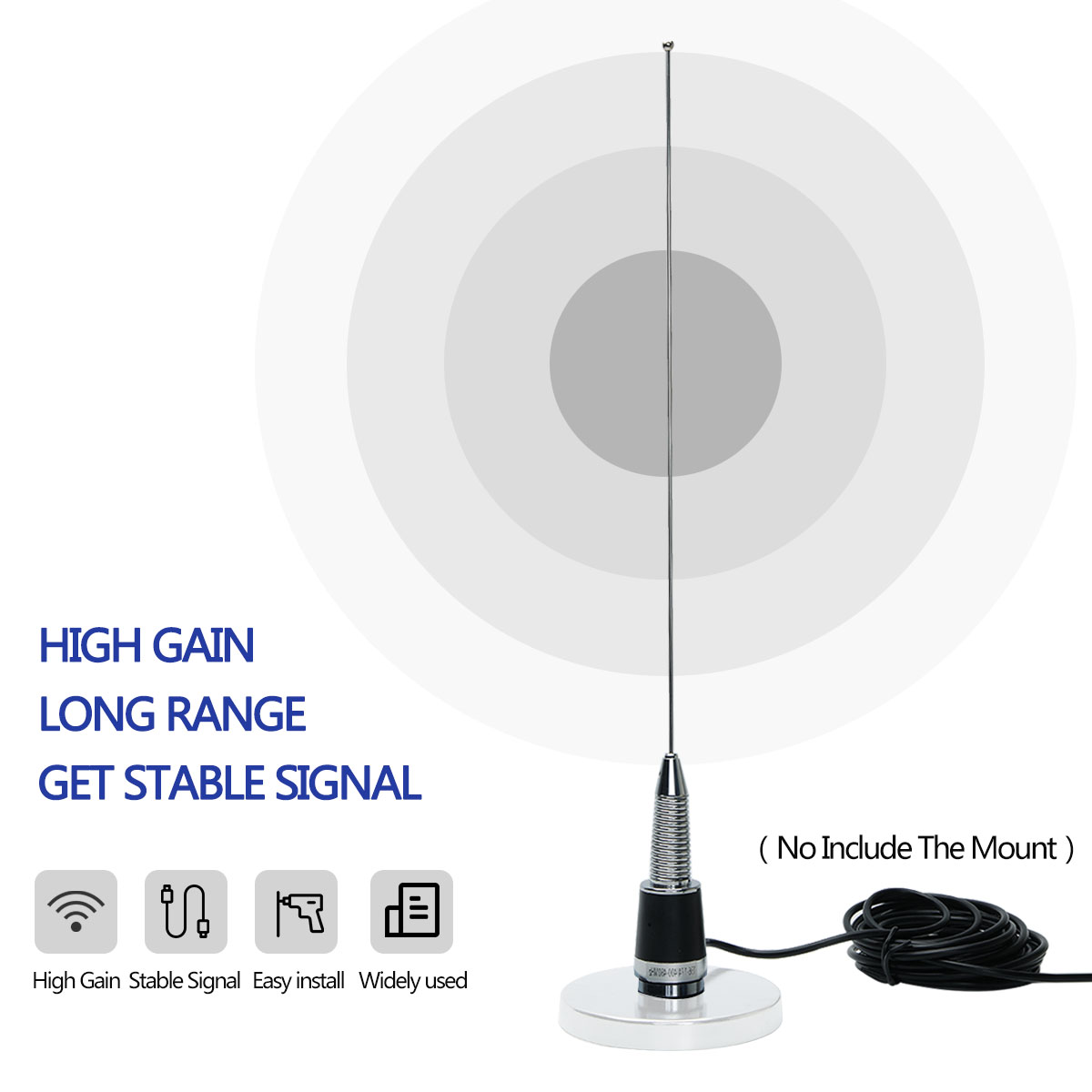 AI39 NMO VHF UHF High Gain Antenna For Vertex HYT Mobile Radio