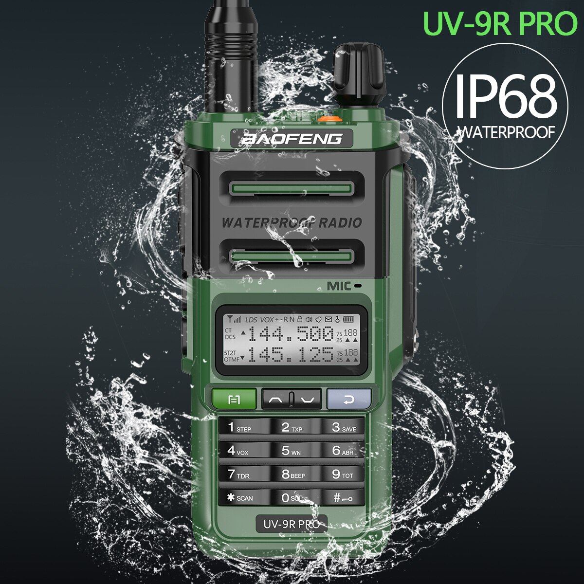 Baofeng UV9R PRO High Power Dual Band 136174/400520MHz IP68